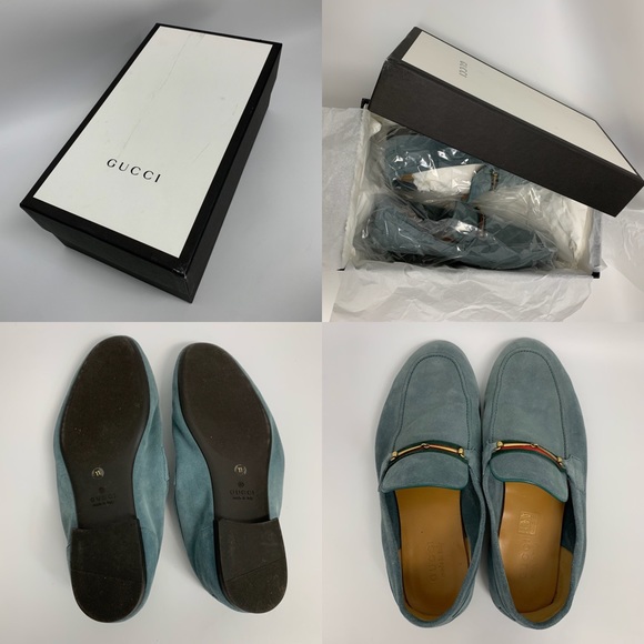 Gucci Horsebit Web Suede Loafers Shoes Slip Ons Sz 11 US Sz 11.5 - Picture 8 of 15